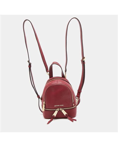 michael kors rhea burgundy|Rhea leather backpack Michael Kors Burgundy in Leather.